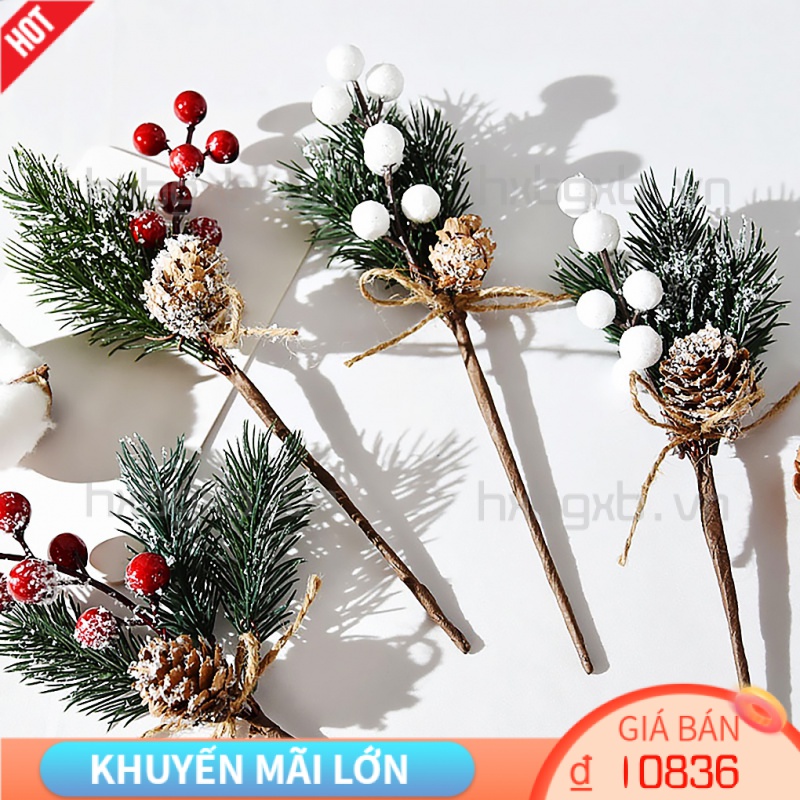 Nhánh cây thông giả bằng nhựa dùng trang trí Giáng Sinh DIY