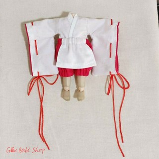Set trang phục hakama nhật cho búp bê size nendoll, doll bông 20cm, 15cm, 1/8, 1/6, babies, xinji, blythe,animator 40cm