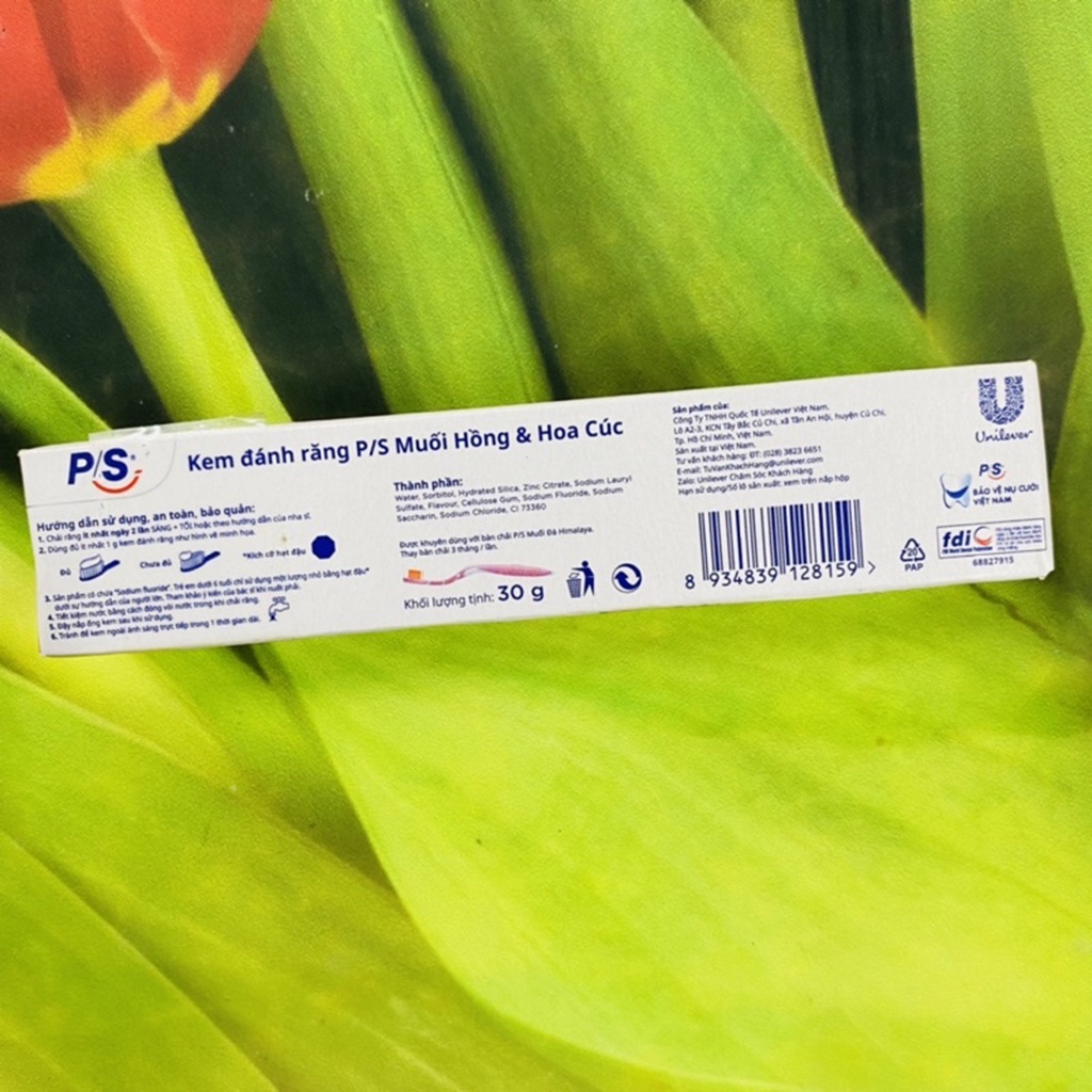 Combo 10 tuýp kem đánh răng PS muối hồng & hoa cúc- Hàng tặng 30 g