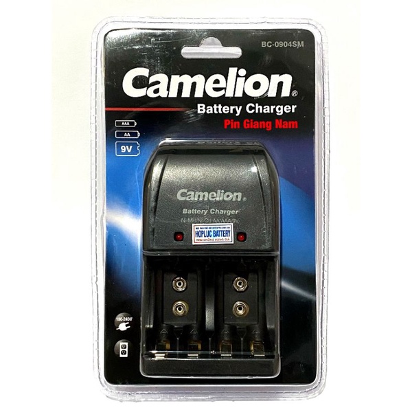 Bộ Sạc Pin Đa Năng Camelion BC-0904 (Sạc đuợc cả pin 9V / Pin AA / Pin AAA) Hàng Chính Hãng