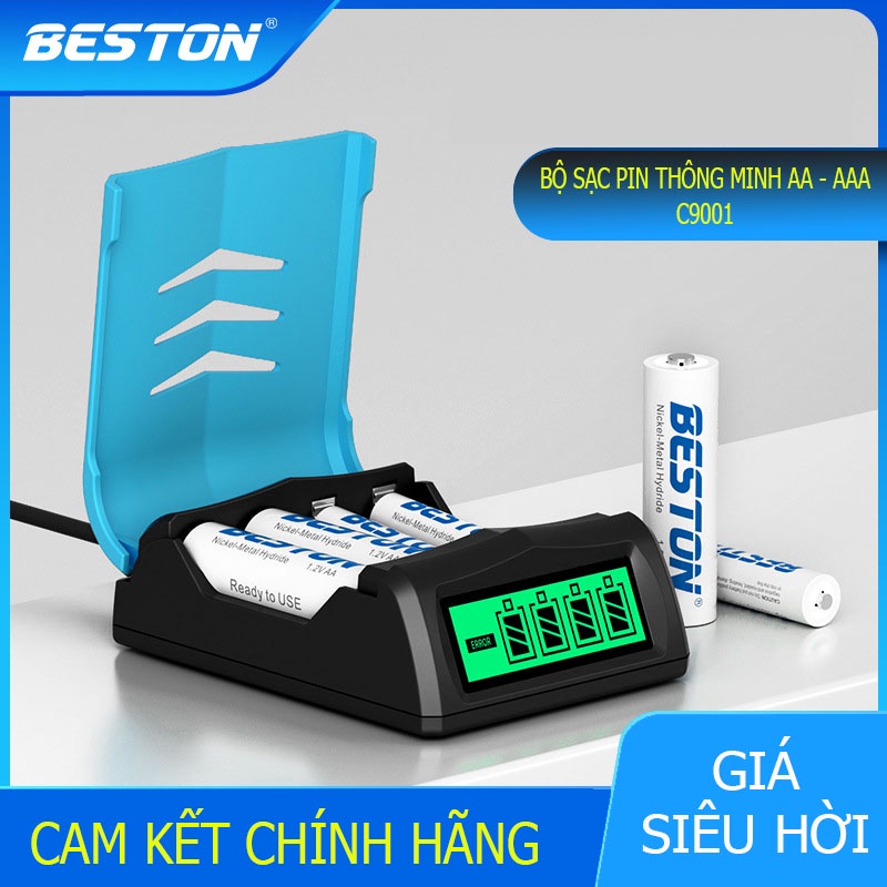 [Nhiều lựa chọn] Bộ sạc thông minh Beston C9001 và pin sạc AA AAA chính hãng Bestong
