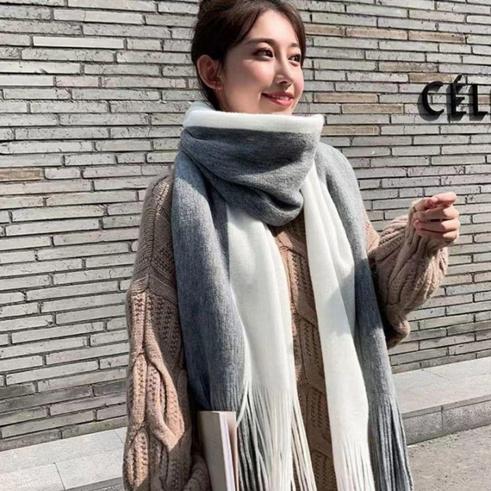 Khăn Choàng Cổ Dày Dặn Ấm Áp Màu Sắc Thời Trang Dành Cho Nữ
