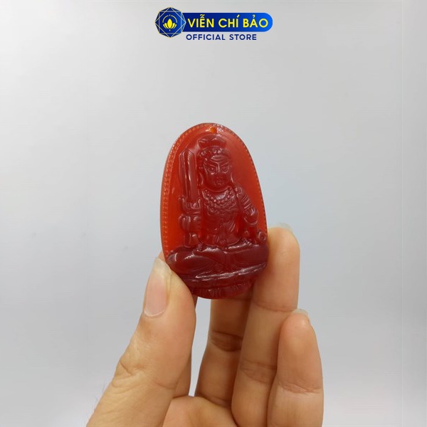 Mặt dây chuyền đá phong thủy Bất Động Minh Vương đỏ thời trang phụ kiện trang sức Viễn Chí Bảo M200134