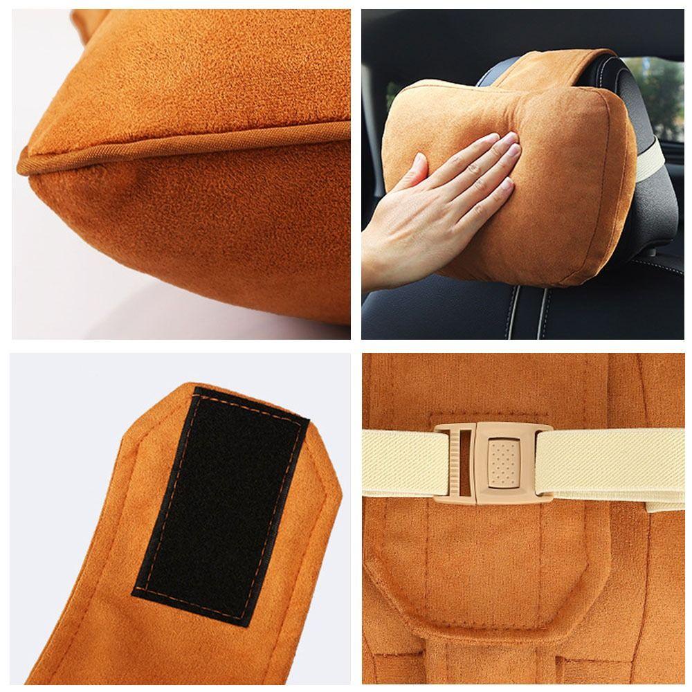 Gối Tựa Đầu Xe Hơi Chất Liệu Da Lộn Chất Lượng Cao Có Thể Điều Chỉnh