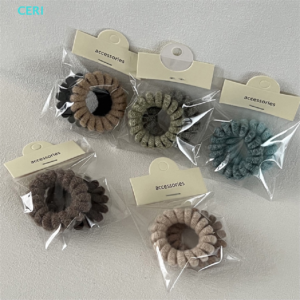 Ce Set 2 Dây Buộc Tóc Cao Su Phối Lưới Màu Đỏ Thu Đông Mới Đơn Giản Dành Cho Bạn Nữ Buộc Tóc Đuôi Ngựa