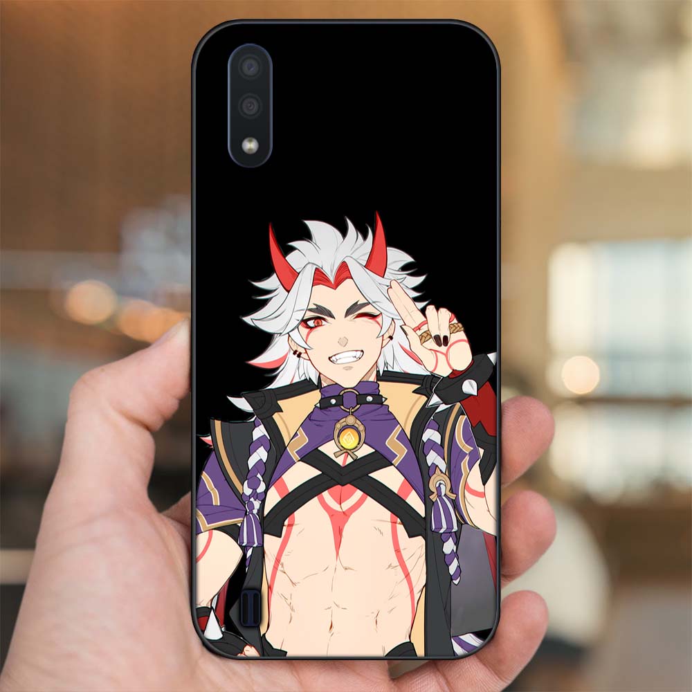 Ốp lưng Samsung A01 viền đen in hình Arataki Itto Genshin Impact