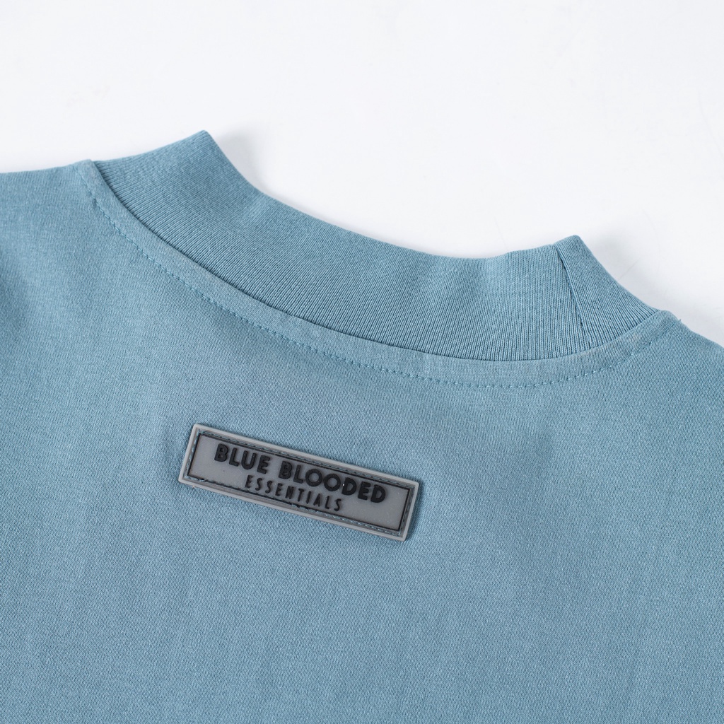 Áo Thun Local Brand Blue Blooded Unisex, Cổ Cao, Phông Cộc Tay Form Rộng, Cotton 240gsm thoáng mát