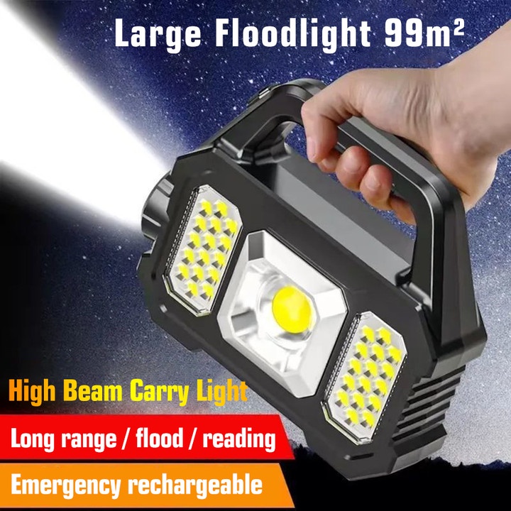 Đèn Pin Led Năng Lượng Mặt Trời Cầm Tay Chống Nước Có Thể Sạc Lại Bằng Cổng USB Cho Hoạt Động Ngoài Trời