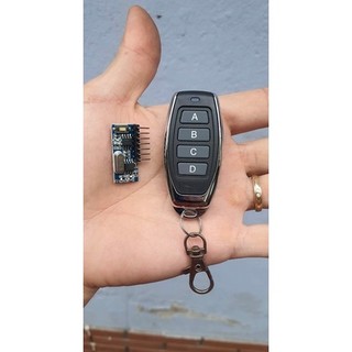 Bộ mạch thu sóng và tay phát sóng RF học lệnh 433MHz 4 nút chống nước