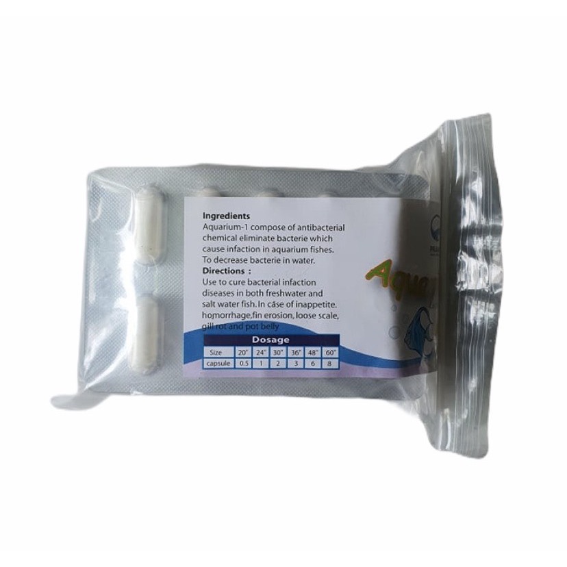 Viên nhộng AQUARIUM-1 Thái Lan chuyên xử lý tép, cá chết lai rai-PRANEE AQUARIUM 1-phụ kiện tép cảnh-thủy sinh - shopleo