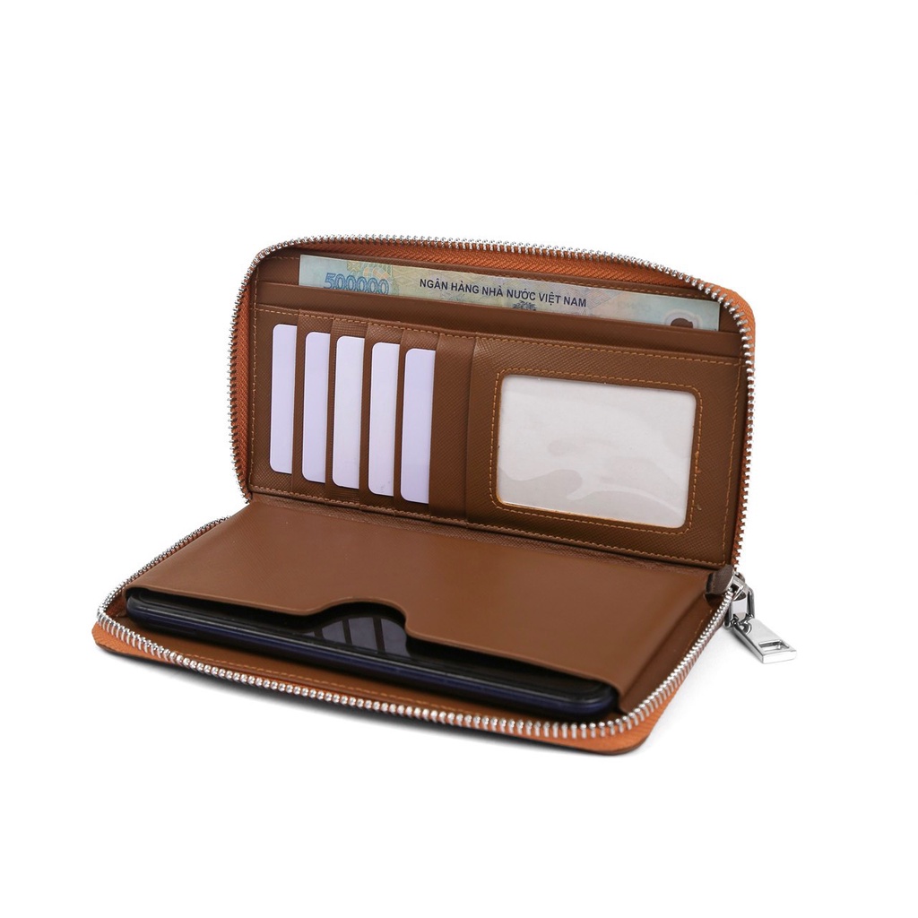 Ví khóa Harda Cầm Tay Da Cao Cấp Saffiano Phiên Bản Nâng Cấp