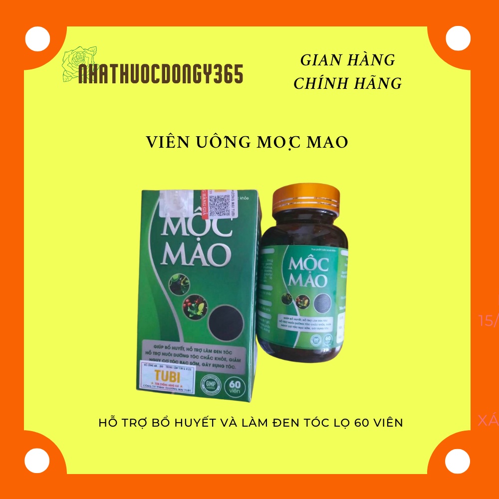 Viên uống Mộc Mao hỗ trợ đen tóc, hộp 60 viên