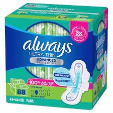 Băng vệ sinh ALWAYS Ultra Thin (siêu mỏng, thấm hút tốt, kháng khuẩn khử mùi cực đỉnh) - Hàng Mỹ