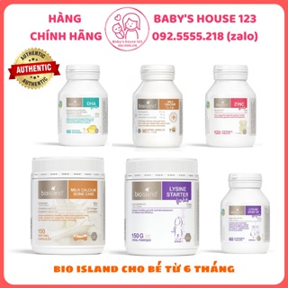 Viên Bổ Sung Canxi, DHA, Kẽm Zinc, Lysine Bioisland Úc Cho Bé