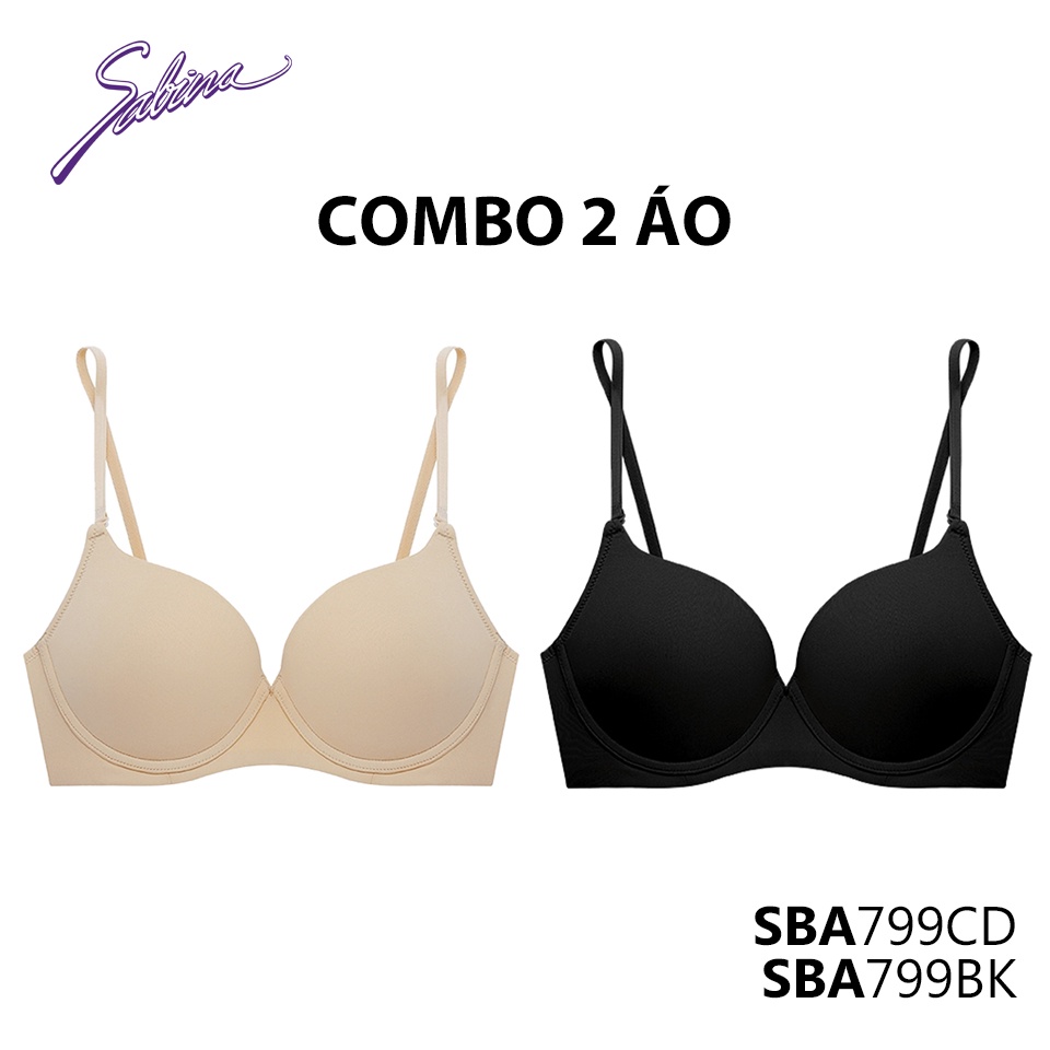 Combo 2 Áo Lót Mút Dày Siêu Nâng Ngực Màu Trơn Basic Doomm Doomm By Sabina SBA7998