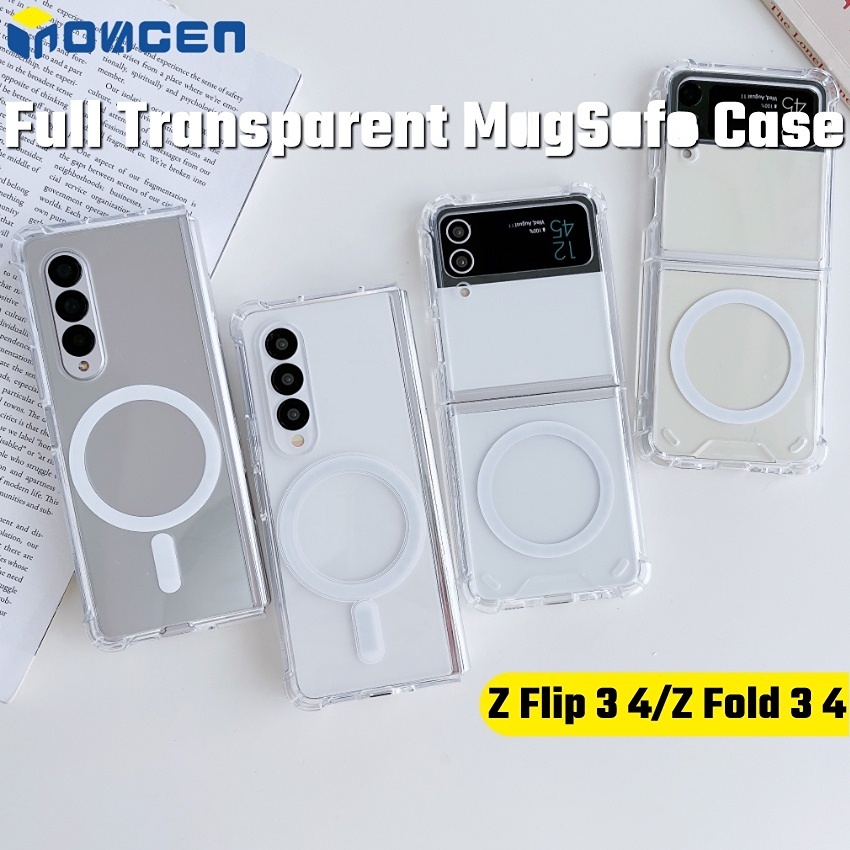 Ốp Điện Thoại PC Trong Suốt Từ Tính Không Dây Cho Samsung Galaxy Z Flip 4 Flip 3 Fold 4 Fold 3
