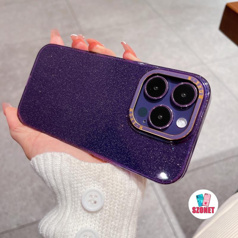 Ốp Điện Thoại Cứng Trong Suốt Chống Sốc Phối Kim Tuyến Sang Trọng Cho iPhone 14 13 12 Pro Max