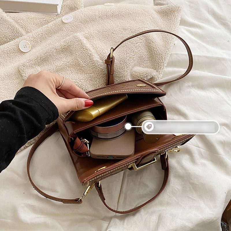 Túi Đeo Chéo Hình Vuông Nhỏ Họa Tiết Vân Đá Thời Trang Cho Nữ