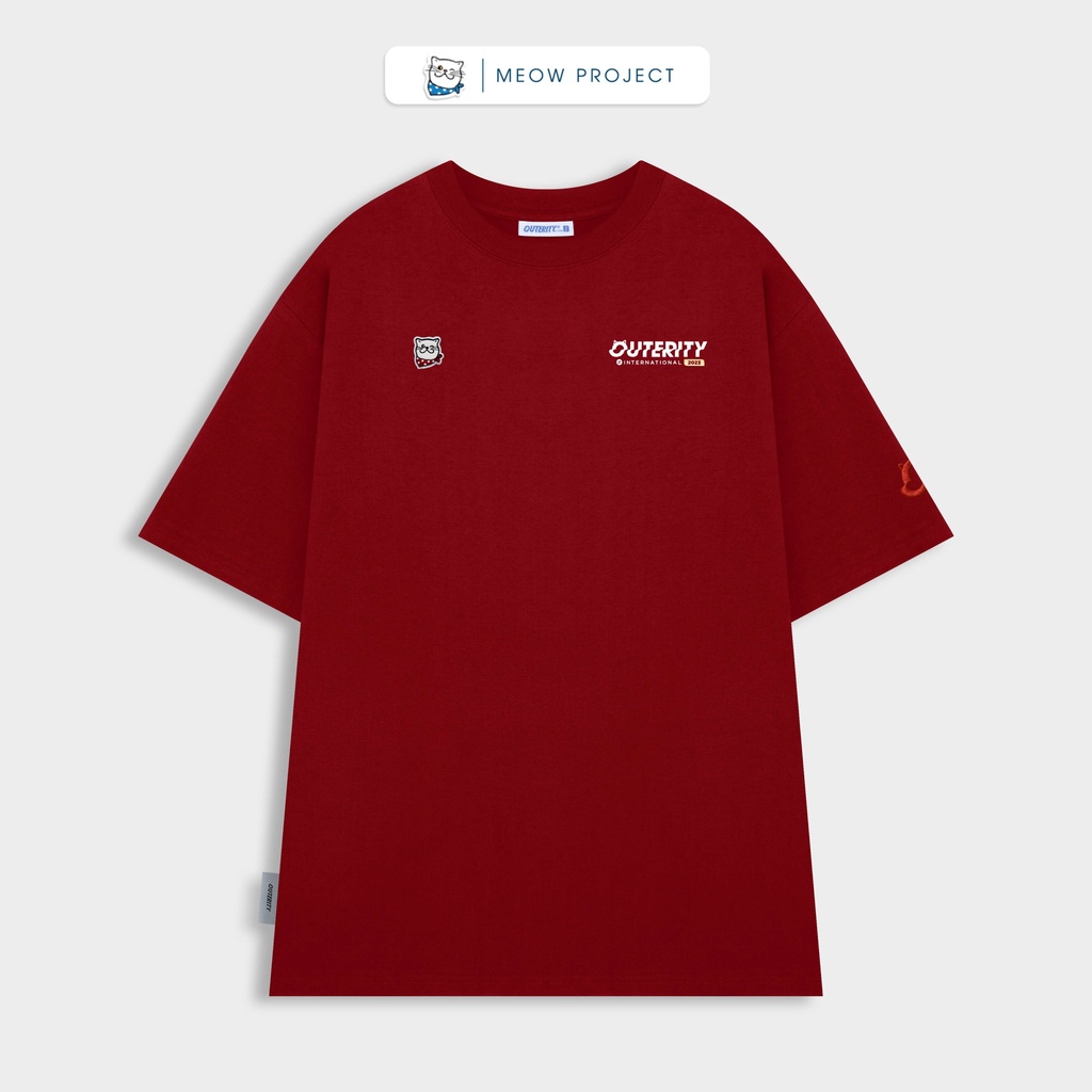 Áo Thun Outerity Meowment | Meow x Tết Ấm Project tặng kèm móc khóa Oute / Màu Đỏ - ATO1003