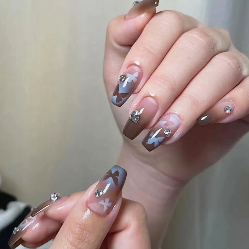 Sticker dán móng nghệ thuật STZPRONAIL họa tiết hoa tuyết và bướm độc đáo