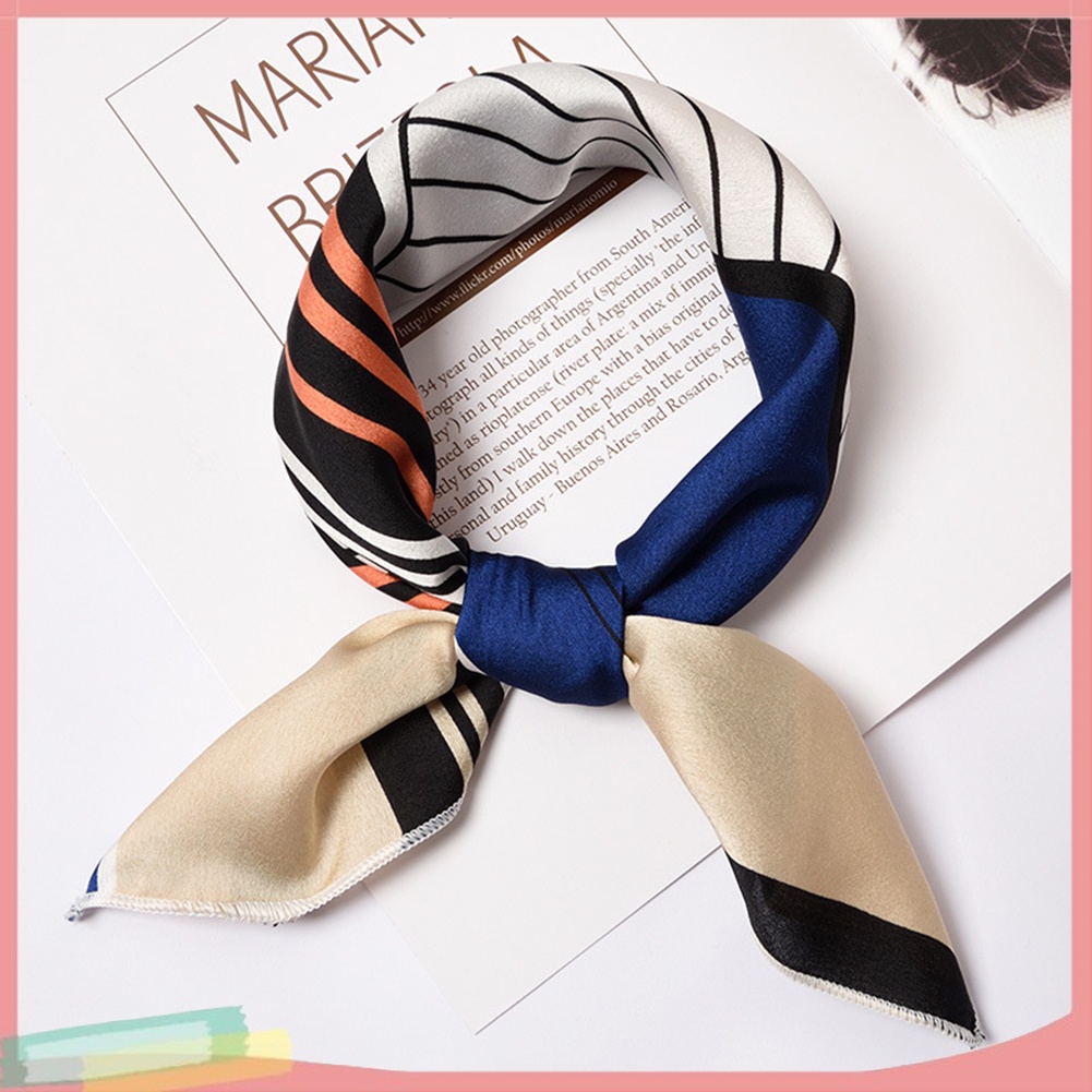 Khăn Choàng Lụa Satin Họa Tiết Hoa Thời Trang Cho Nữ