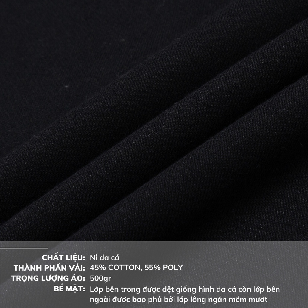 [SALE SỐC - SHIP HỎA TỐC] Áo sweater dài tay nam thêu chữ ngực thương hiệu 360 Boutique chất liệu nỉ da cá - ANHOL336