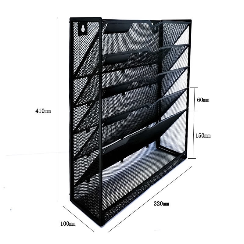 [Hàng Sẵn] Giá sắt treo tường 5 tầng đựng sách báo tài liệu  tạp chí tiện lợi cho văn phòng【Tennessee052】