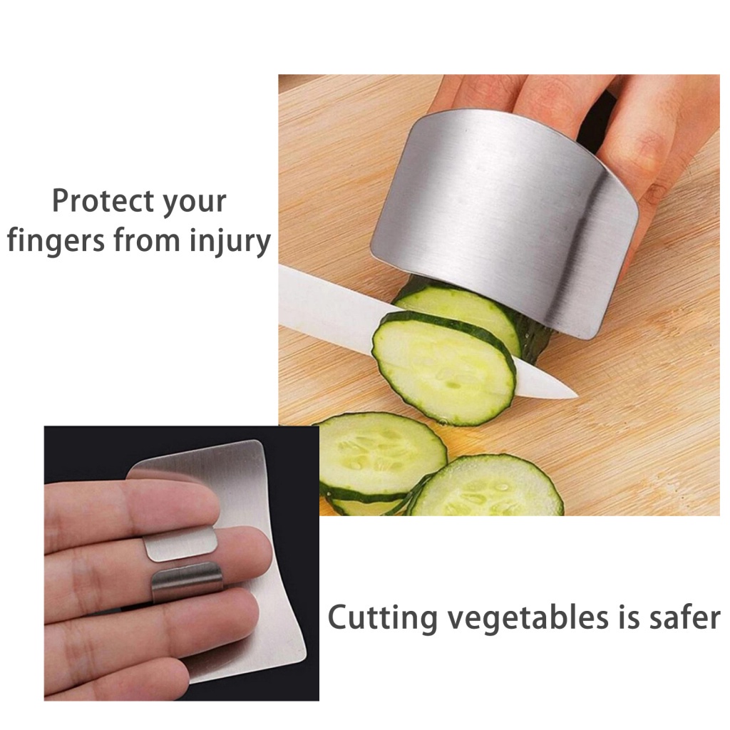 Dụng Cụ Bảo Vệ Ngón Tay Khi Cắt Rau Củ Bằng Thép Không Gỉ