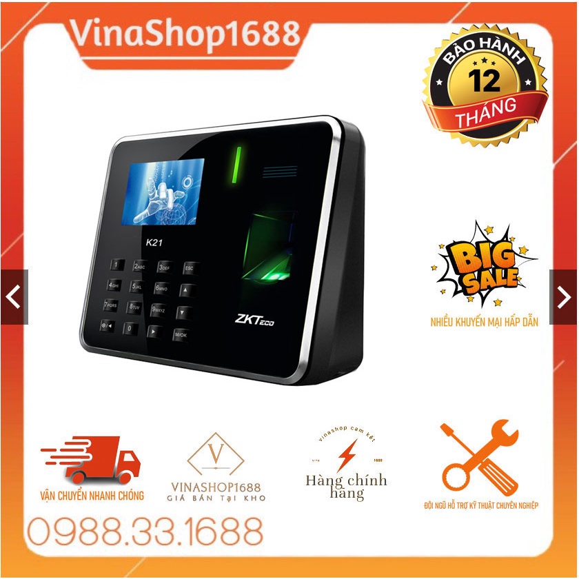 Máy chấm công vân tay ZKTeco K21