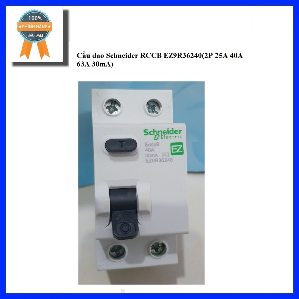 Cầu dao 2P 25A 40A 63A 30mA Schneider RCCB EZ9R36225/EZ9R36240/EZ9R36263