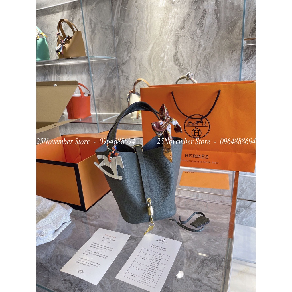 Túi Xách Her.mes Pi.cotin Size 18CM Full Màu NÂu
