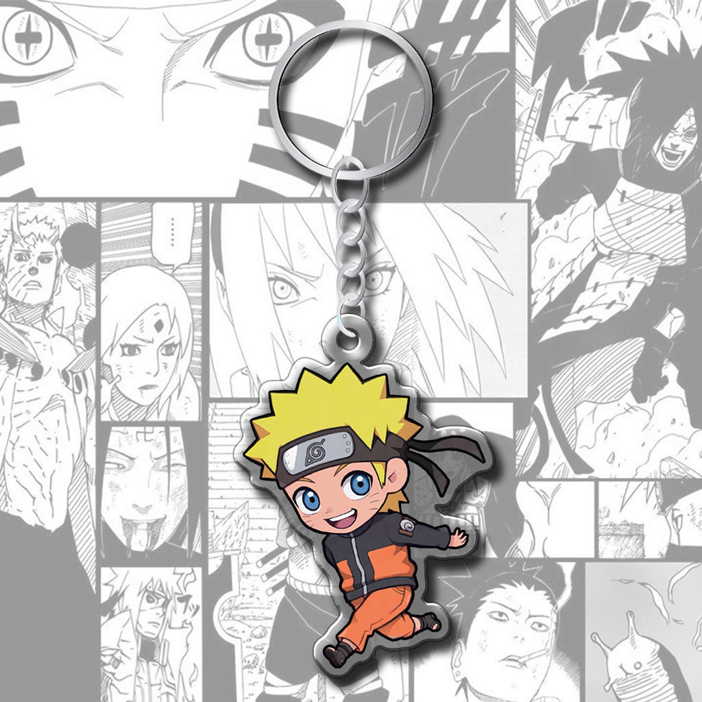 Móc khóa nhân vật anime Naruto Itachi Sasuke trang trí phụ kiện túi xách ba lô