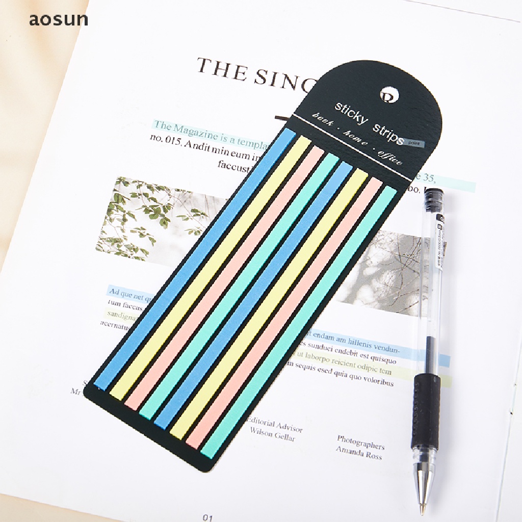 Aosun Set 160 Giấy Dán Ghi Chú Dạ Quang Trong Suốt Nhiều Màu Sắc Cho Học Sinh / Văn Phòng