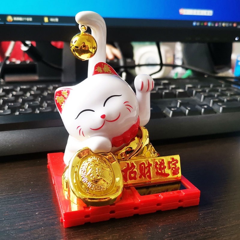 Mèo Thần Tài Vẫy Tay Sử Dụng Năng Lượng Mặt Trời Mang Lại May Mắn Tài Lộc Trang Trí Nhà Cửa / Văn Phòng