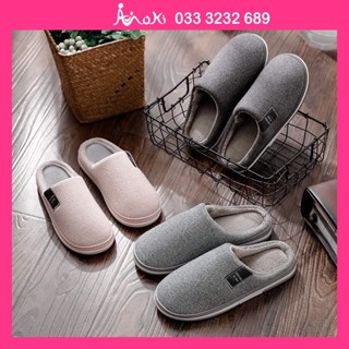 Dép Bông Đi Trong Nhà OIU HOME TZLDN SHOES, Dép Mang Trong Nhà Mùa Đông Nam Nữ Unisex Đế Cao Su Chống Trơn Trượt