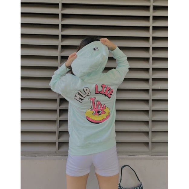 Áo Khoác Nữ MLB Nỉ Bông Dày Dặn, Màu Tím - Xanh - Hồng