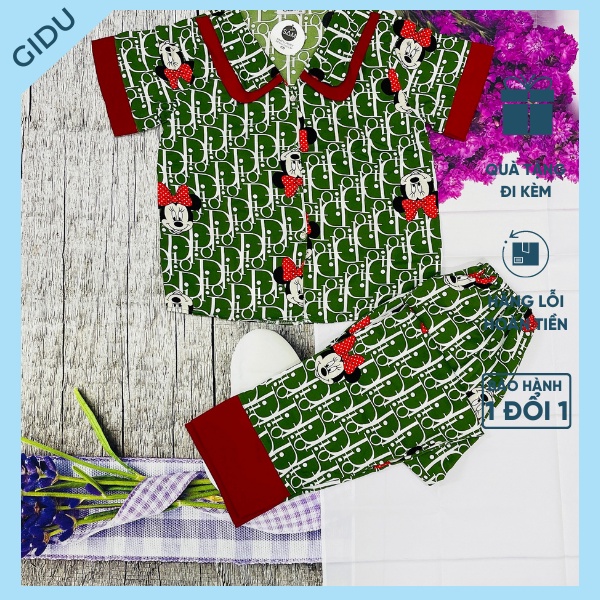 Đồ bộ pyjama nữ Sam lụa mango mềm mịn dễ thương - GiDu Official Store