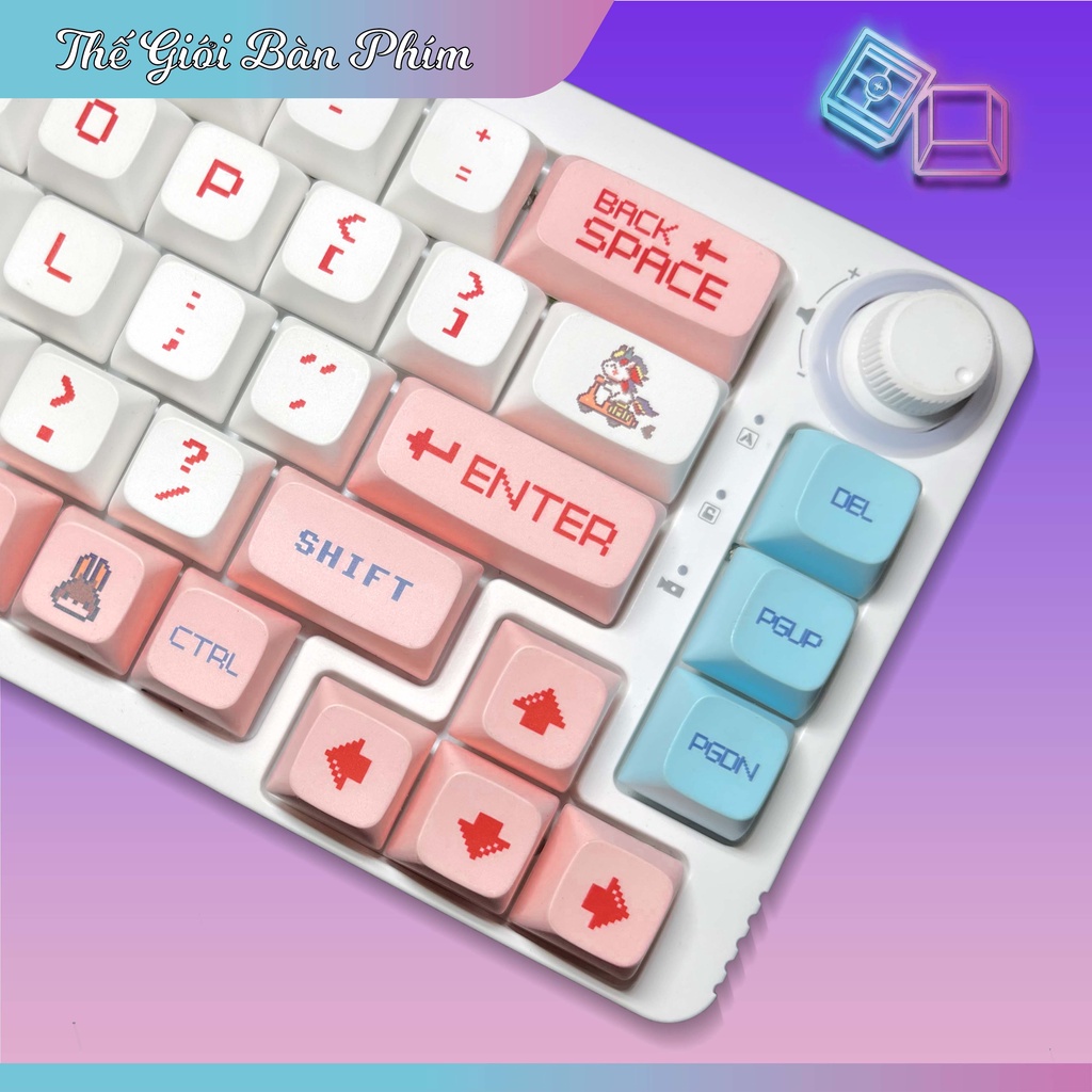 Pixel Wars Keycaps XDA Cấu hình retro Anime PBT DYE SUB 125 phím