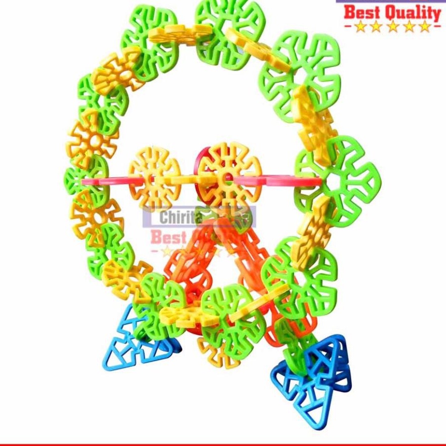 Bộ xếp hình bông tuyết cho bé, đồ chơi lắp ghép hoa tuyết sáng tạo Hoàng Thu VN