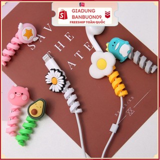Bọc cáp sạc dây xoắn cao su hình cute - bảo vệ đầu cắm, tai nghe bền đẹp tiện lợi ❤️ #cáp sạc - 𝗚𝗜𝗔𝗗𝗨𝗡𝗚𝗛𝗔𝗡𝗢𝗜𝟯𝟵 ❤️