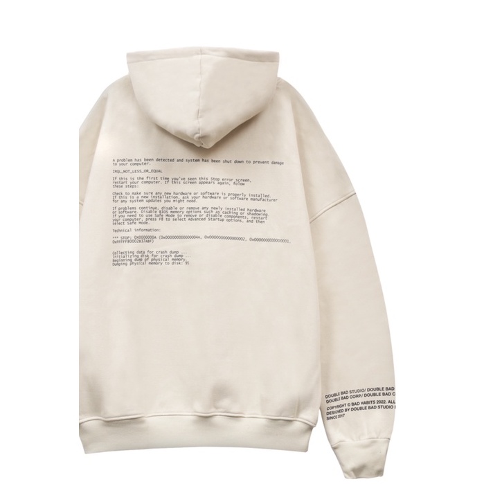 Áo hoodie nỉ trần bông habbits unisex from rộng dành cho nam nữ