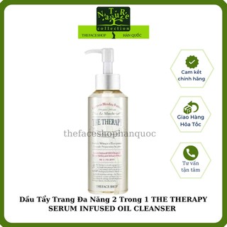 Dầu tẩy trang sạch sâu đa năng The Face Shop The Therapy Serum Infused Oil Cleanser 225ml 2 in 1 tẩy trang + làm sạch