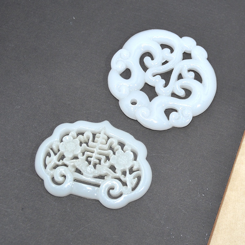 (1 cái)Miếng ngọc bội nhựa nhiều kích thước, Nguyên liệu làm trang sức cổ trang, Nguyên liệu diy