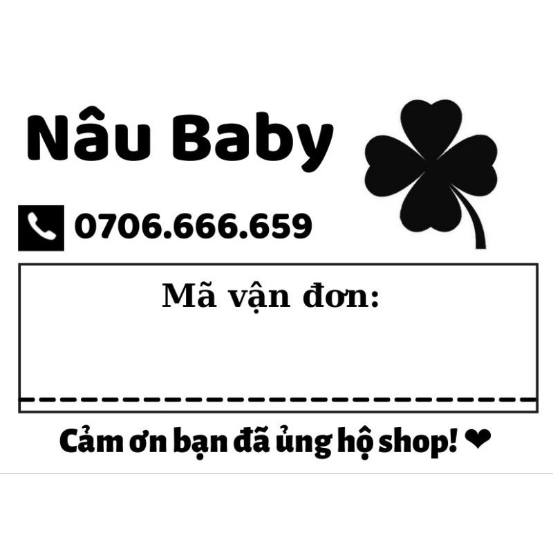 100 Tem dán ghi mã vận đơn hình gấu cute, nhận in theo yêu cầu từ 3 combo kích thước 7x5cm