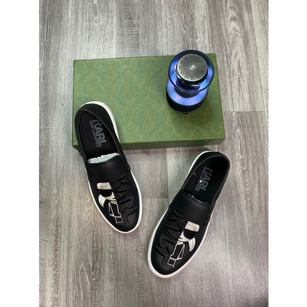Giầy slipon Karl dân chơi logo thêu chữ ký LA - Giày Karll ông già đeo kính full size 38-42