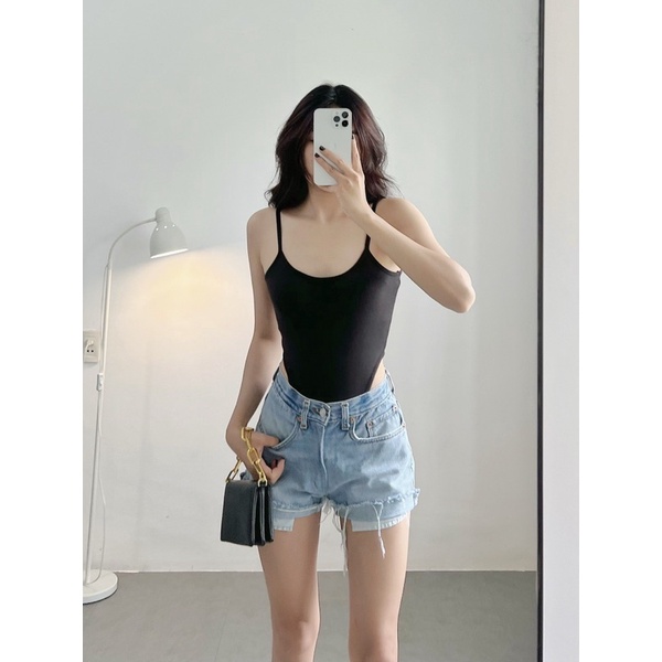 Bodysuit 2 Dây Thun Gân Xịn