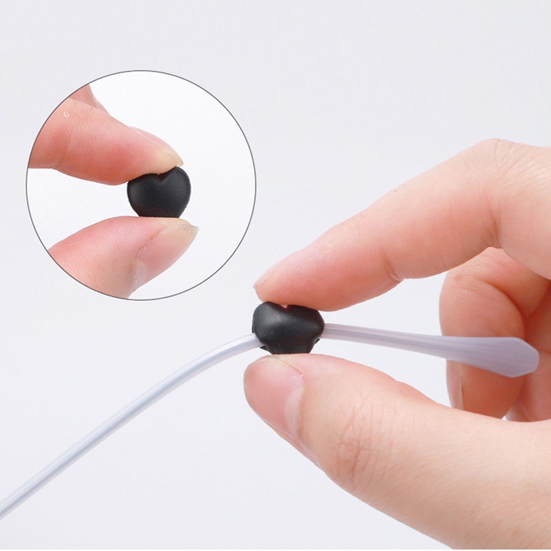 Bộ 5 Cặp Móc Giữ Mắt Kính / Dây Đeo Tai / Mắt Kính Hình Trái Tim Bằng Silicone Chống Trượt