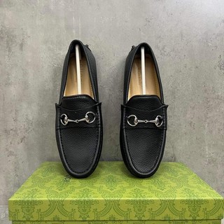 Giày tây lười gucci da sần logo sang trọng 7150