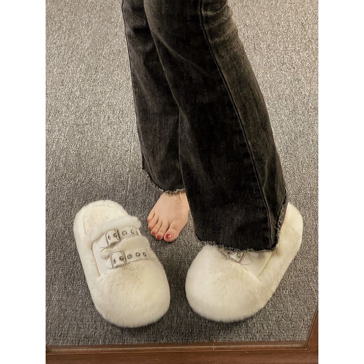 Dép lê nữ mùa thu đông mẫu mới đế dày giữ ấm