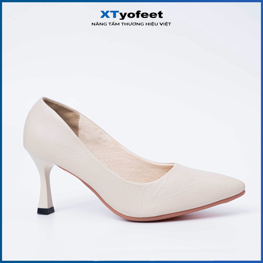 Giày Cao Gót Nữ MŨI trơn Giày búp bê mũi nhọn nữ tính cao 5p - 7p